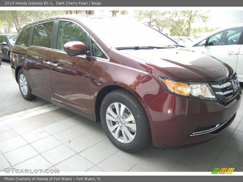 Dark Cherry Pearl / Beige 2014 Honda Odyssey EX-L