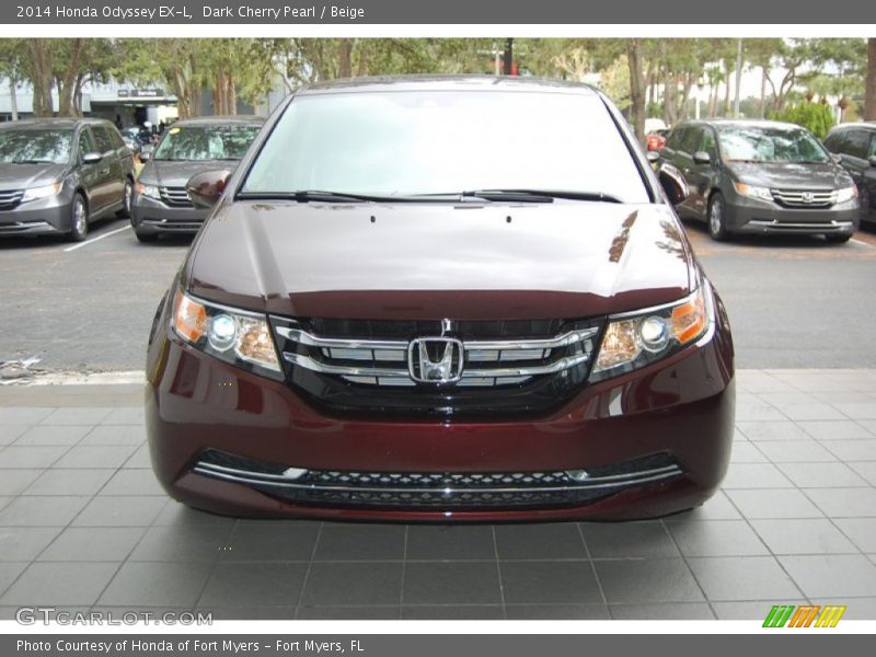 Dark Cherry Pearl / Beige 2014 Honda Odyssey EX-L