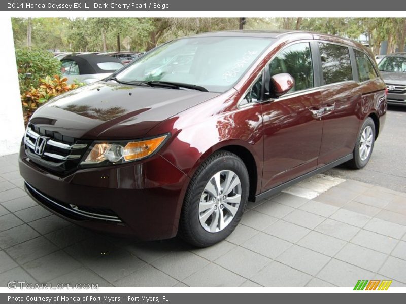 Dark Cherry Pearl / Beige 2014 Honda Odyssey EX-L