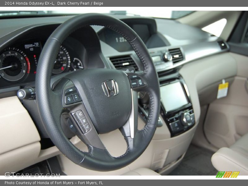 Dark Cherry Pearl / Beige 2014 Honda Odyssey EX-L
