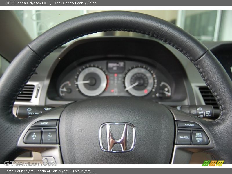 Dark Cherry Pearl / Beige 2014 Honda Odyssey EX-L
