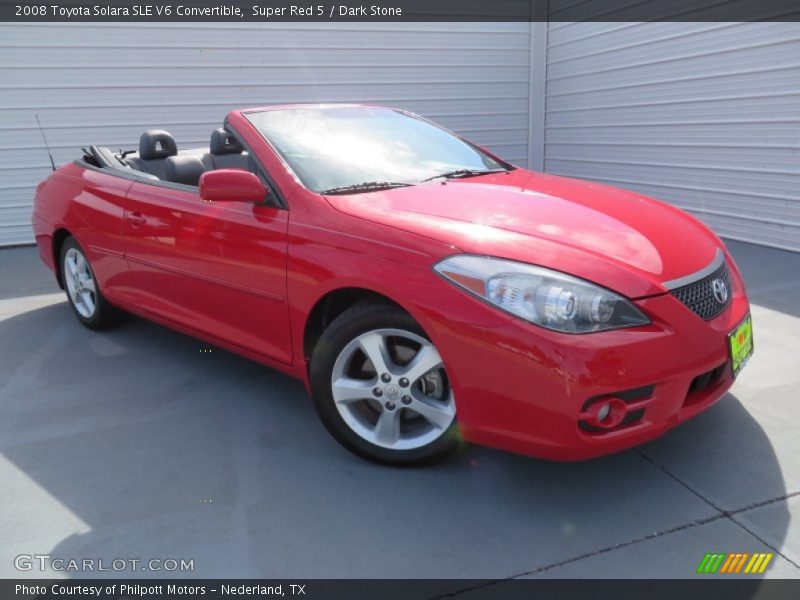 Super Red 5 / Dark Stone 2008 Toyota Solara SLE V6 Convertible