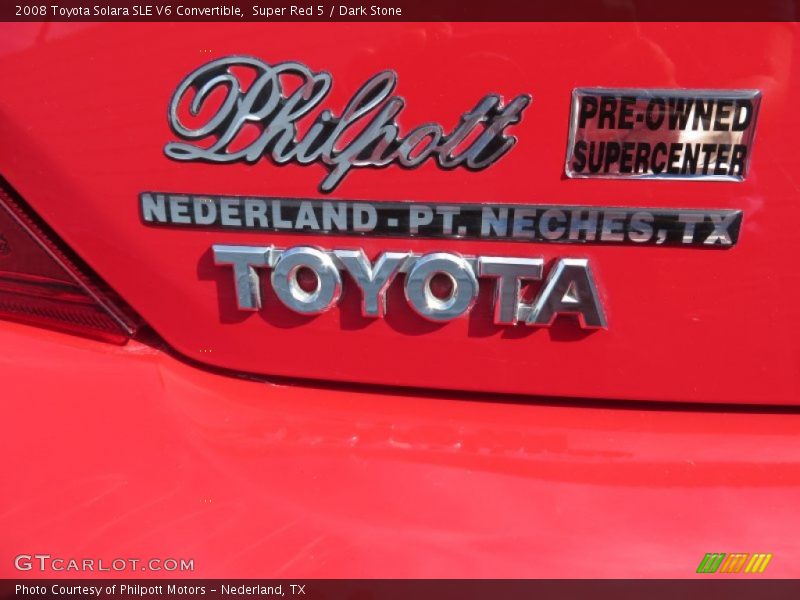 Super Red 5 / Dark Stone 2008 Toyota Solara SLE V6 Convertible