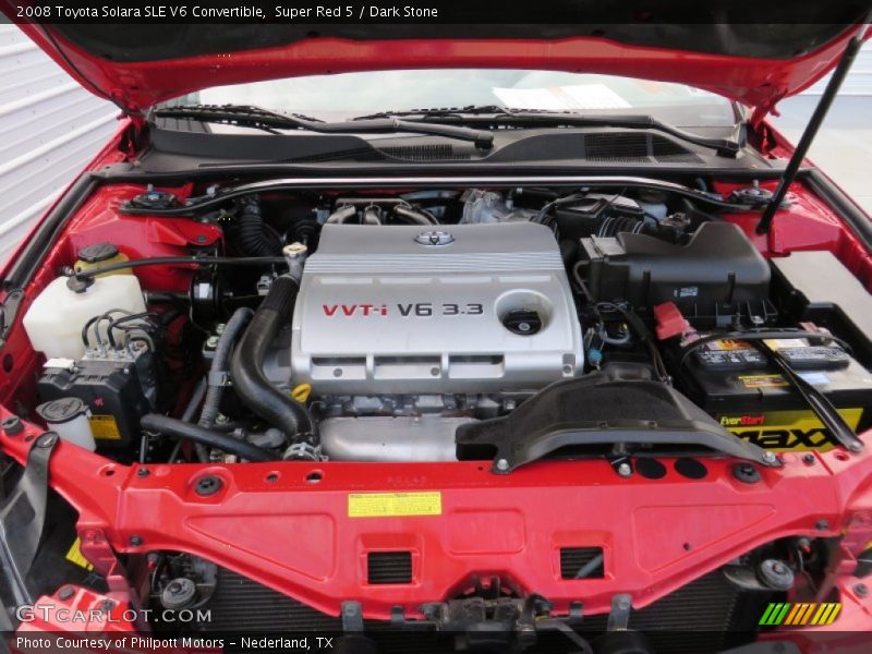 Super Red 5 / Dark Stone 2008 Toyota Solara SLE V6 Convertible