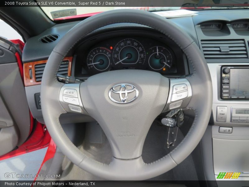 Super Red 5 / Dark Stone 2008 Toyota Solara SLE V6 Convertible