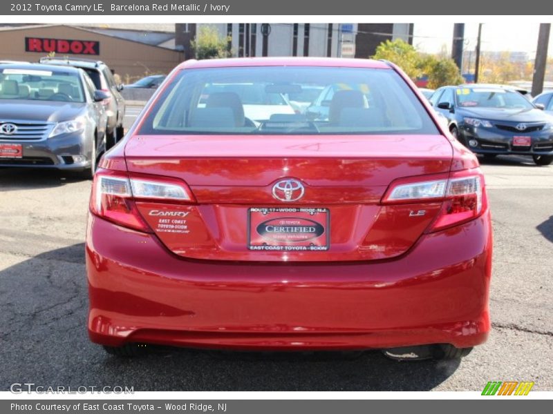 Barcelona Red Metallic / Ivory 2012 Toyota Camry LE