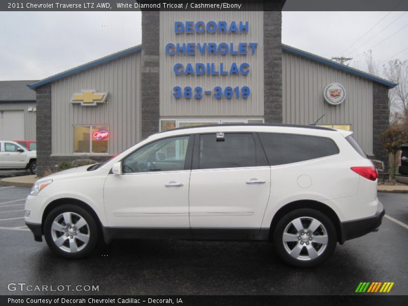 White Diamond Tricoat / Cashmere/Ebony 2011 Chevrolet Traverse LTZ AWD