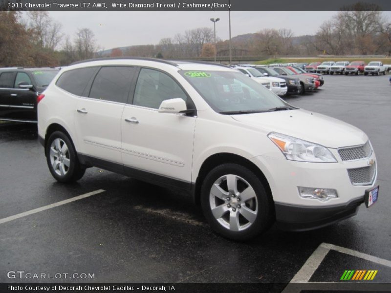 White Diamond Tricoat / Cashmere/Ebony 2011 Chevrolet Traverse LTZ AWD
