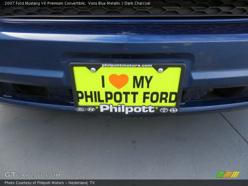 Vista Blue Metallic / Dark Charcoal 2007 Ford Mustang V6 Premium Convertible