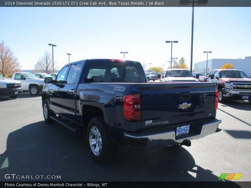 Blue Topaz Metallic / Jet Black 2014 Chevrolet Silverado 1500 LTZ Z71 Crew Cab 4x4