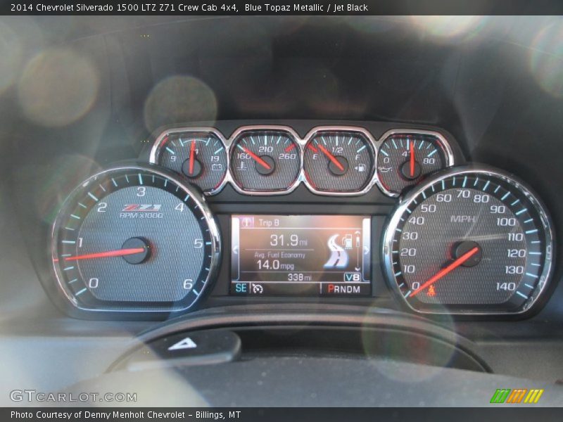Blue Topaz Metallic / Jet Black 2014 Chevrolet Silverado 1500 LTZ Z71 Crew Cab 4x4