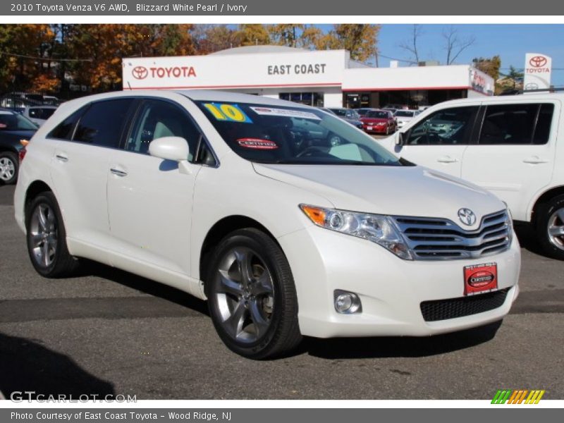 Blizzard White Pearl / Ivory 2010 Toyota Venza V6 AWD