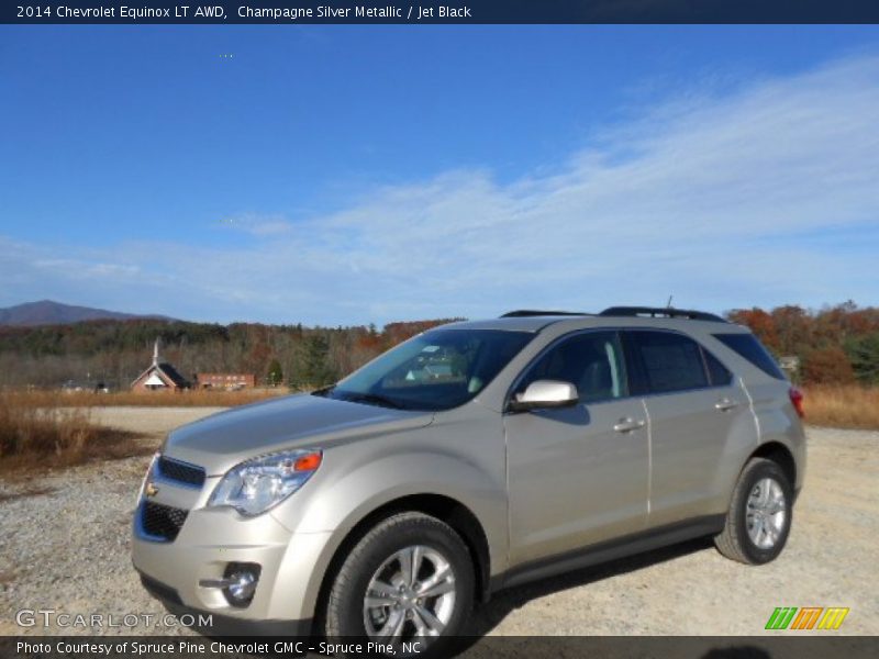 Champagne Silver Metallic / Jet Black 2014 Chevrolet Equinox LT AWD
