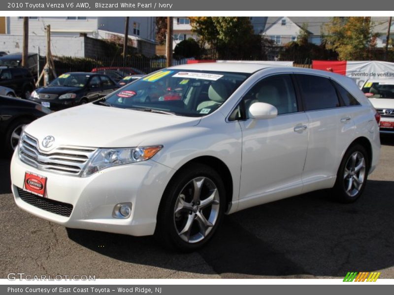Blizzard White Pearl / Ivory 2010 Toyota Venza V6 AWD