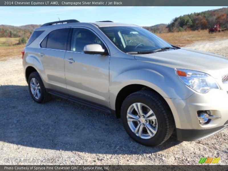 Champagne Silver Metallic / Jet Black 2014 Chevrolet Equinox LT AWD