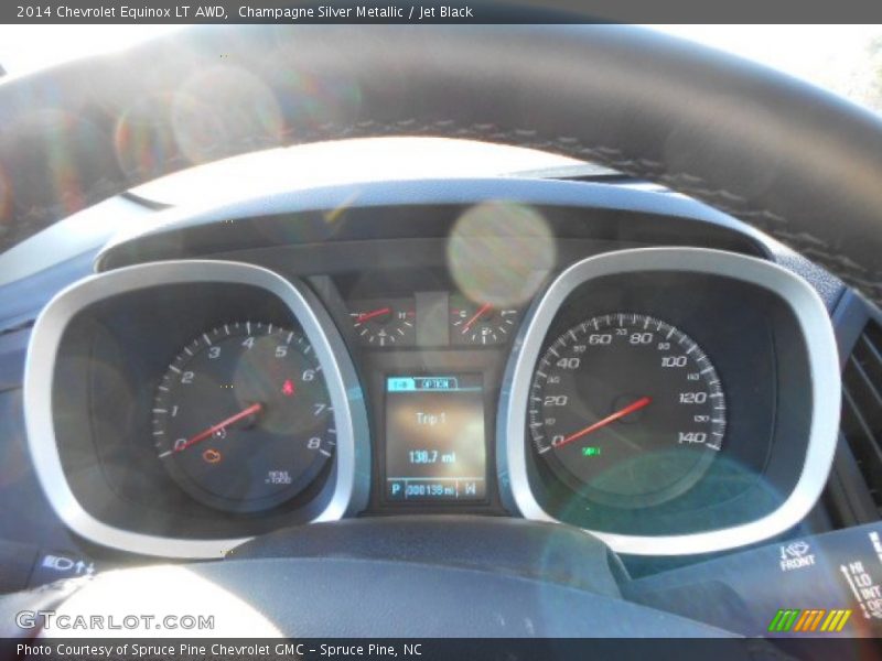 Champagne Silver Metallic / Jet Black 2014 Chevrolet Equinox LT AWD