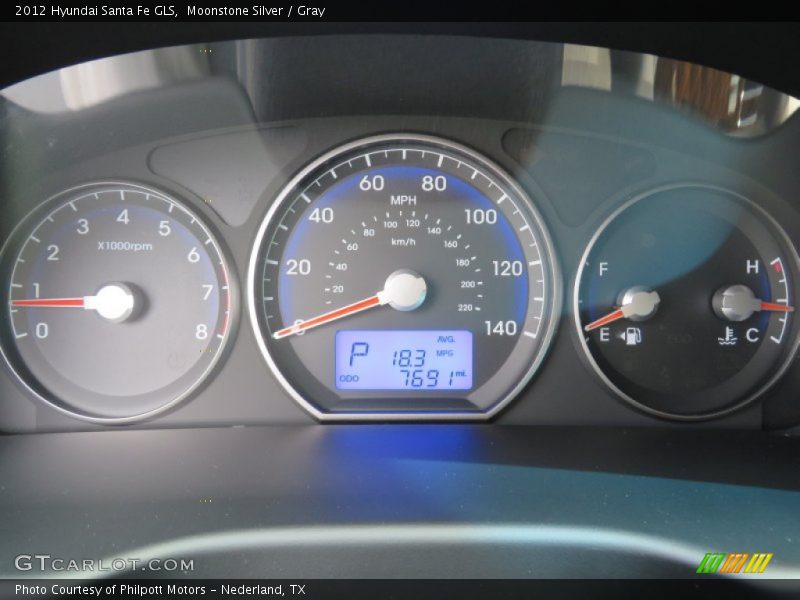 Moonstone Silver / Gray 2012 Hyundai Santa Fe GLS