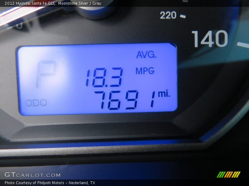 Moonstone Silver / Gray 2012 Hyundai Santa Fe GLS