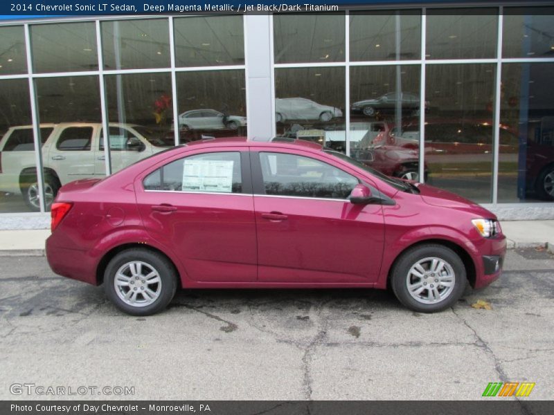 Deep Magenta Metallic / Jet Black/Dark Titanium 2014 Chevrolet Sonic LT Sedan