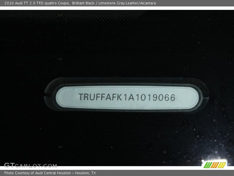 Brilliant Black / Limestone Gray Leather/Alcantara 2010 Audi TT 2.0 TFSI quattro Coupe