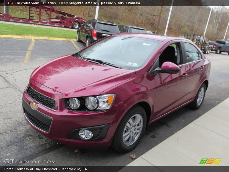 Deep Magenta Metallic / Jet Black/Dark Titanium 2014 Chevrolet Sonic LT Sedan