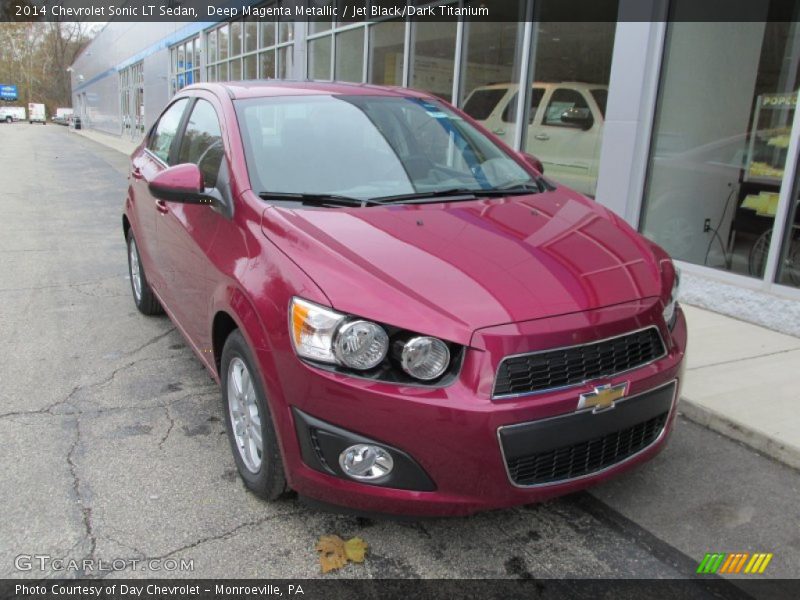 Deep Magenta Metallic / Jet Black/Dark Titanium 2014 Chevrolet Sonic LT Sedan