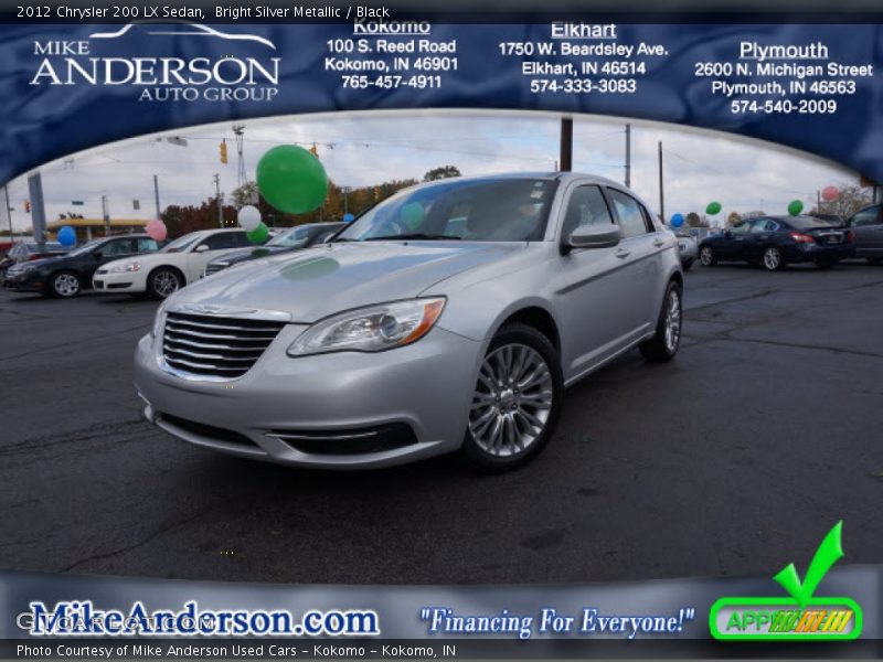 Bright Silver Metallic / Black 2012 Chrysler 200 LX Sedan