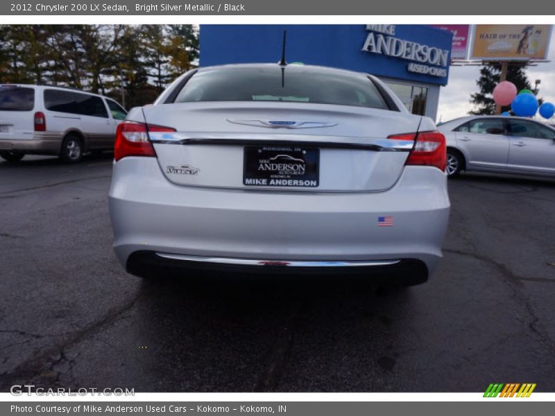 Bright Silver Metallic / Black 2012 Chrysler 200 LX Sedan