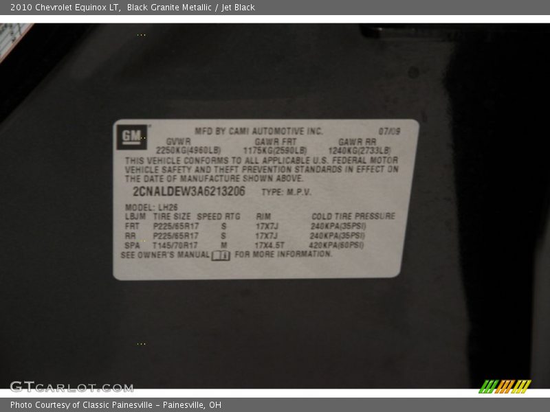 Black Granite Metallic / Jet Black 2010 Chevrolet Equinox LT