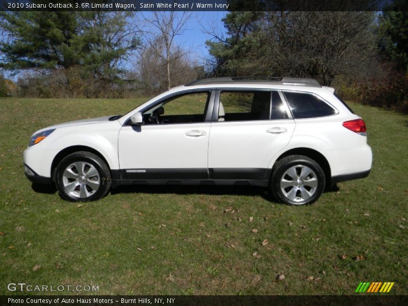 Satin White Pearl / Warm Ivory 2010 Subaru Outback 3.6R Limited Wagon
