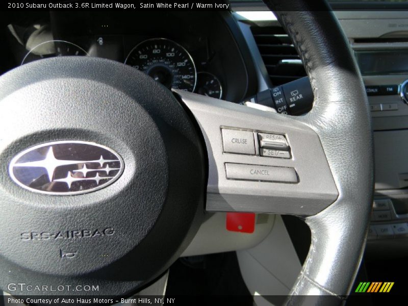 Satin White Pearl / Warm Ivory 2010 Subaru Outback 3.6R Limited Wagon