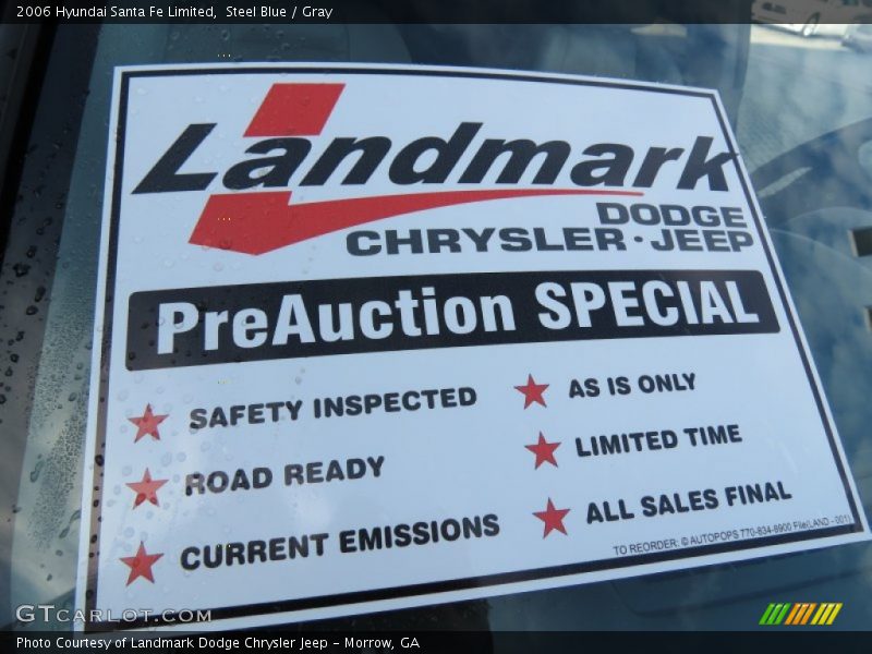 Steel Blue / Gray 2006 Hyundai Santa Fe Limited