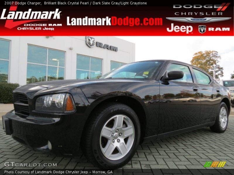 Brilliant Black Crystal Pearl / Dark Slate Gray/Light Graystone 2007 Dodge Charger