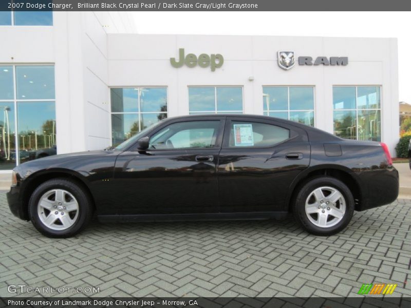 Brilliant Black Crystal Pearl / Dark Slate Gray/Light Graystone 2007 Dodge Charger