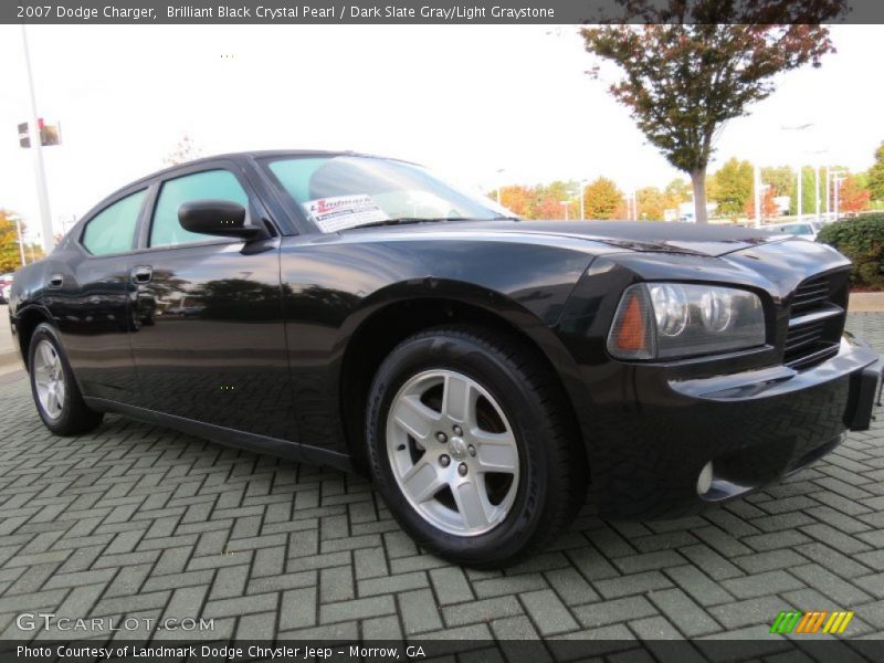 Brilliant Black Crystal Pearl / Dark Slate Gray/Light Graystone 2007 Dodge Charger