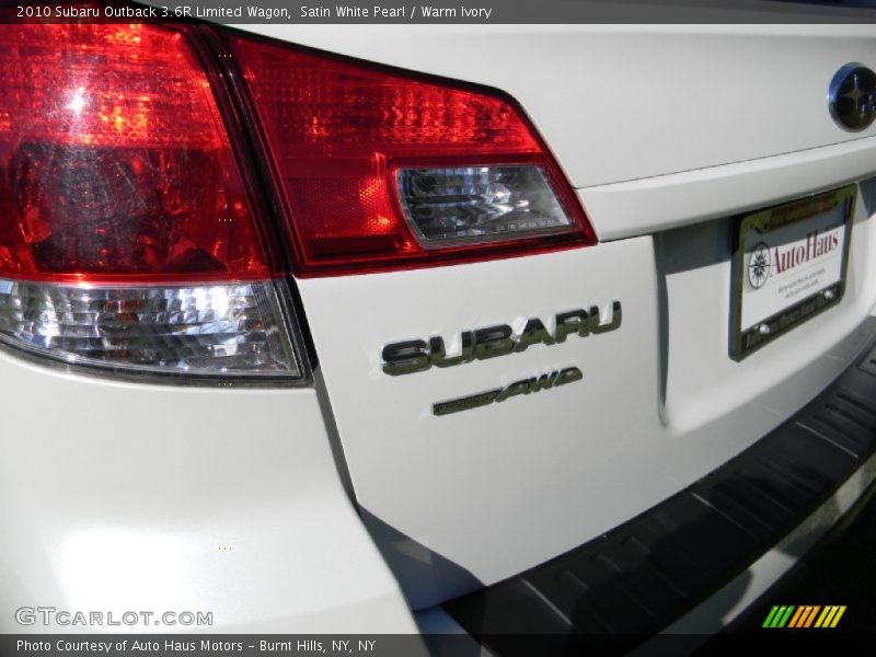 Satin White Pearl / Warm Ivory 2010 Subaru Outback 3.6R Limited Wagon