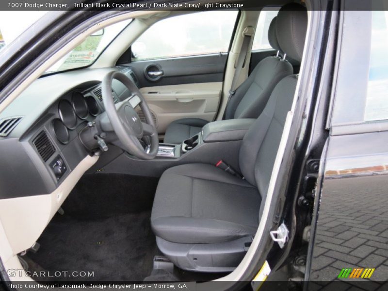 Brilliant Black Crystal Pearl / Dark Slate Gray/Light Graystone 2007 Dodge Charger
