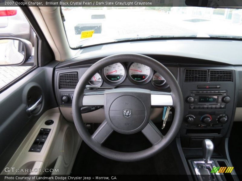 Brilliant Black Crystal Pearl / Dark Slate Gray/Light Graystone 2007 Dodge Charger