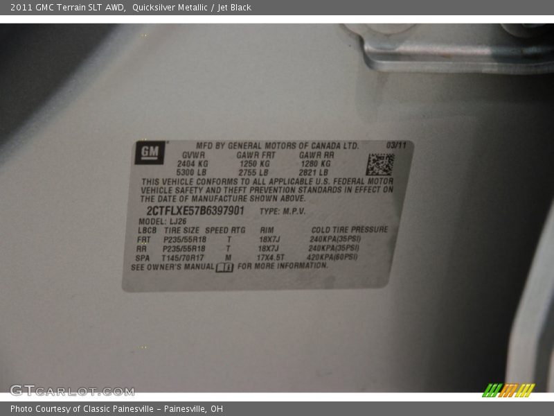 Quicksilver Metallic / Jet Black 2011 GMC Terrain SLT AWD