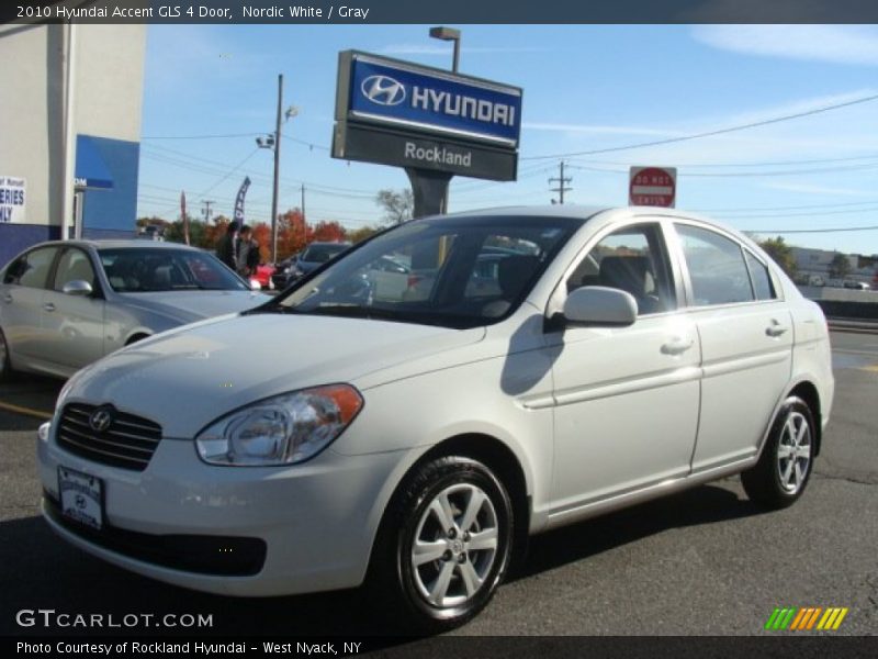 Nordic White / Gray 2010 Hyundai Accent GLS 4 Door