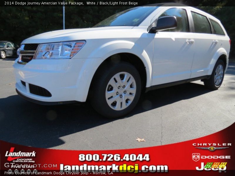 White / Black/Light Frost Beige 2014 Dodge Journey Amercian Value Package