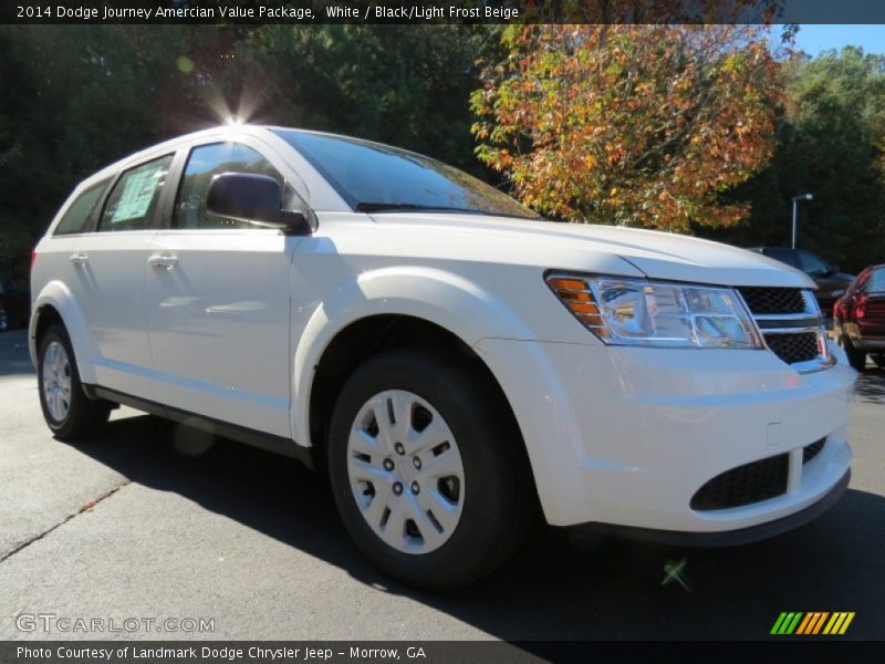White / Black/Light Frost Beige 2014 Dodge Journey Amercian Value Package