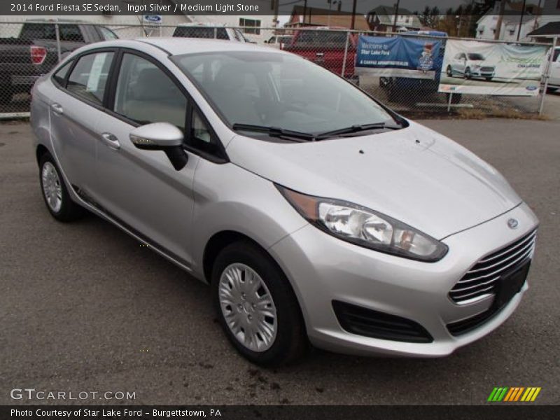 Ingot Silver / Medium Light Stone 2014 Ford Fiesta SE Sedan