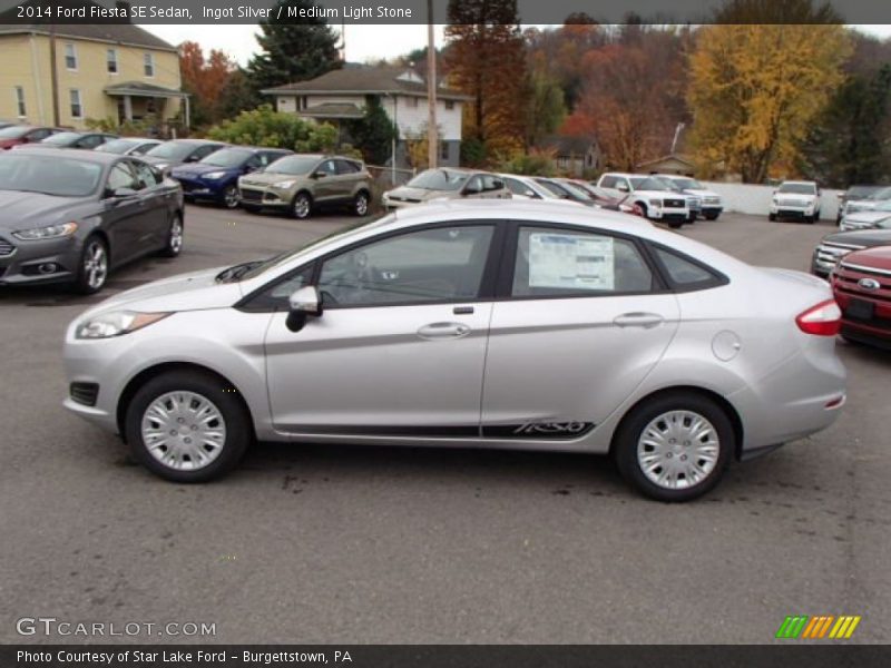 Ingot Silver / Medium Light Stone 2014 Ford Fiesta SE Sedan