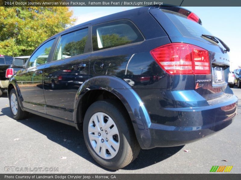 Fathom Blue Pearl / Black/Light Frost Beige 2014 Dodge Journey Amercian Value Package