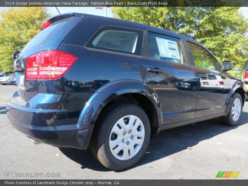 Fathom Blue Pearl / Black/Light Frost Beige 2014 Dodge Journey Amercian Value Package