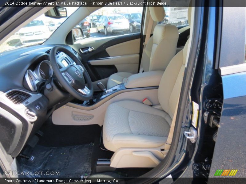 Fathom Blue Pearl / Black/Light Frost Beige 2014 Dodge Journey Amercian Value Package