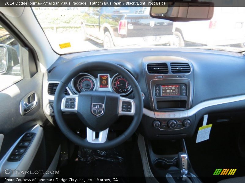 Fathom Blue Pearl / Black/Light Frost Beige 2014 Dodge Journey Amercian Value Package