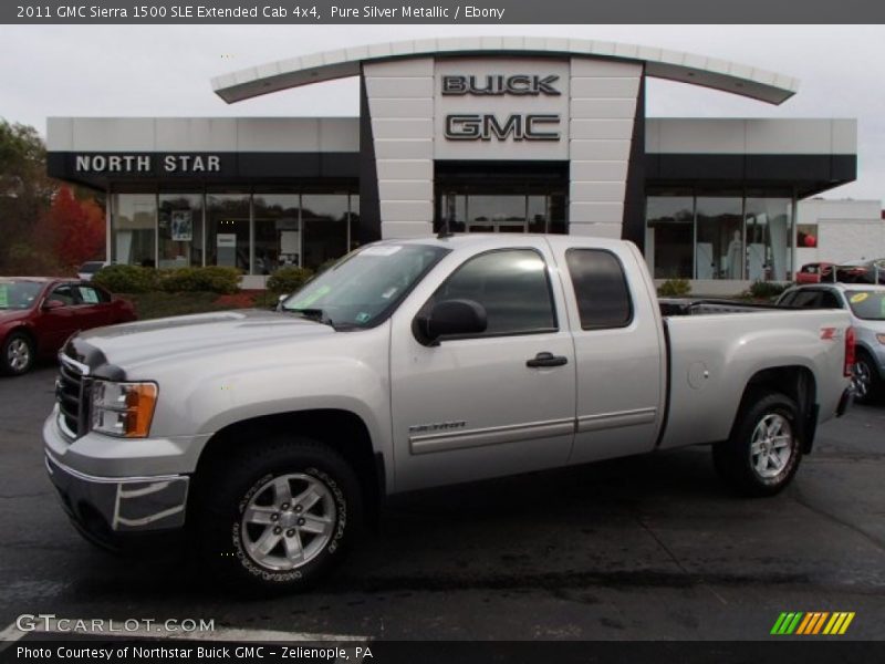 Pure Silver Metallic / Ebony 2011 GMC Sierra 1500 SLE Extended Cab 4x4