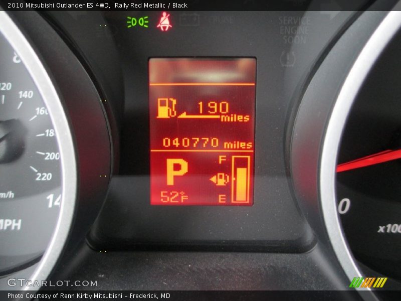 Rally Red Metallic / Black 2010 Mitsubishi Outlander ES 4WD